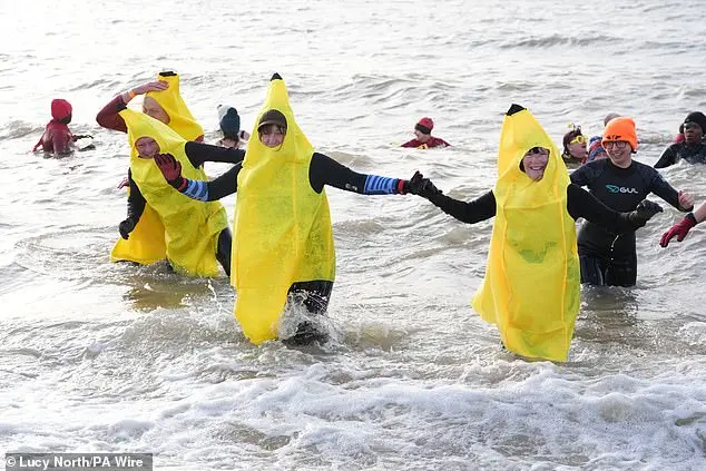 Over 200 swimmers participate in Whitley Bay's traditional New Year's Day dip to mark 2026