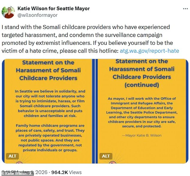 Seattle's Socialist Mayor Under Scrutiny as She Pledges Support for Somali Providers and Condemns Trump