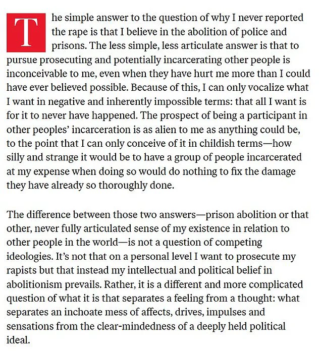 Breaking: Columbia PhD Candidate's Controversial Essay on Choosing Silence After Rape Sparks Debate on Prison Abolition