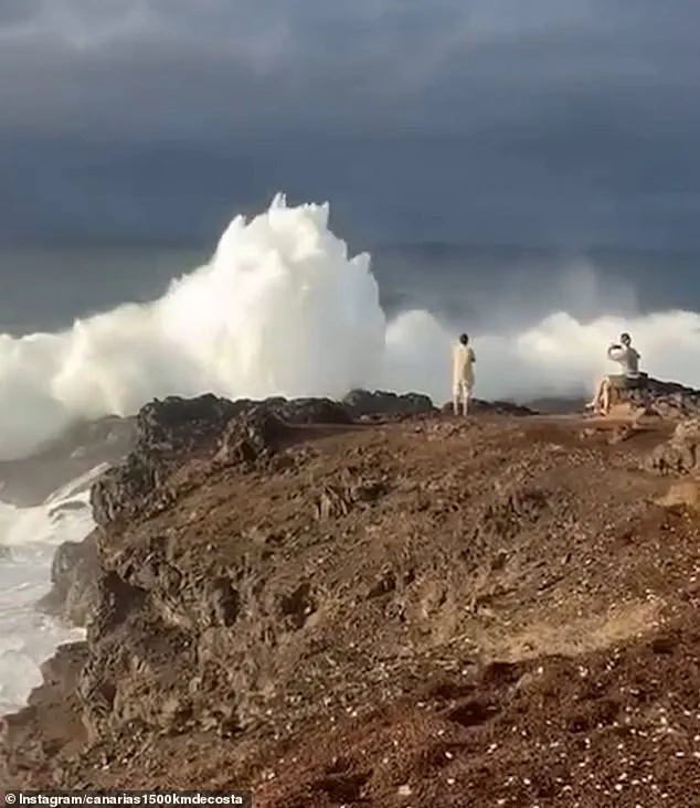 Selfie-Taking Tourists Narrowly Escape Deadly Wave During Storm in Canary Islands