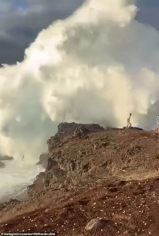 Selfie-Taking Tourists Narrowly Escape Deadly Wave During Storm in Canary Islands