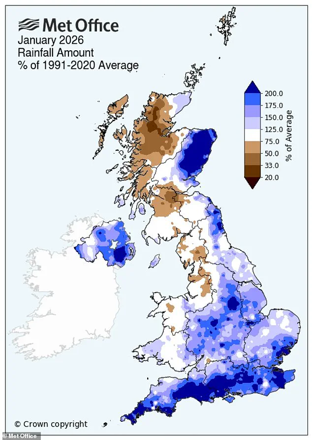 UK Records Wettest January in 149 Years as Northern Ireland Sees 70% Rainfall Surge, Met Office Reports