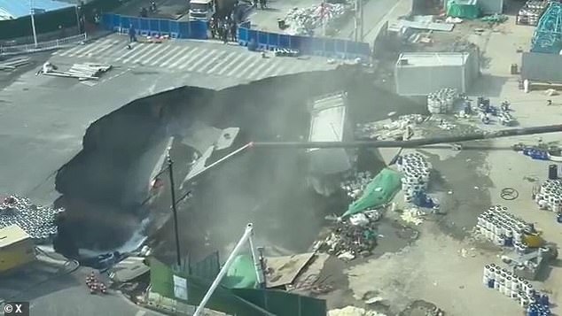 Shanghai's Terrifying Sinkhole: No Injuries in Construction Site Collapse