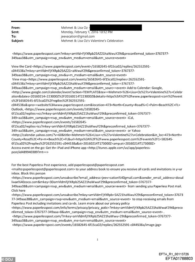 New DOJ Document Reveals Dr. Mehmet Oz's 2016 Invitation to Jeffrey Epstein