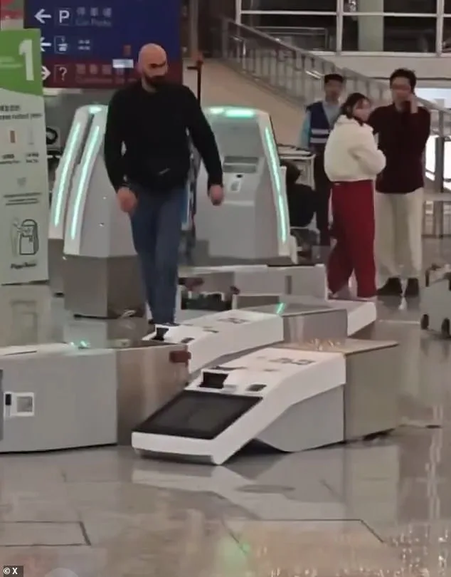 British Tourist Caught on Camera in Violent Outburst at Hong Kong Airport, Smashing Kiosks with Metal Pole