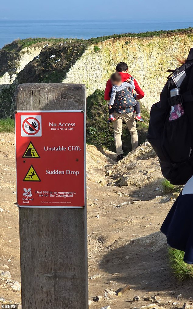 Father and Child Narrowly Avoid Disaster After Ignoring Safety Warnings at Old Harry Rocks