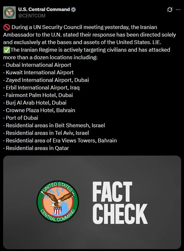 US Accuses Iran of Deliberately Targeting Civilians in Middle East, Cites Evidence at UN Meeting