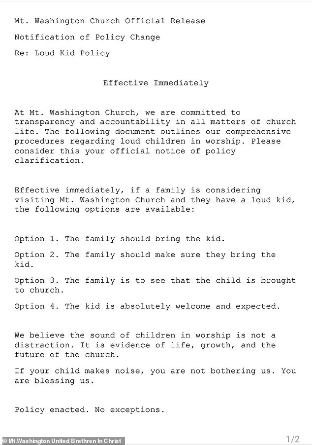 Pennsylvania Church's 'Loud Kids' Policy Sparks National Debate