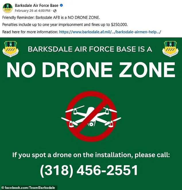 Mysterious Drone Triggers Terror Alert at Critical Louisiana Air Force Base, Prompting Shelter-In-Place Order