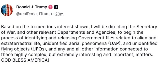 White House Registers 'aliens.gov' as Trump Pushes for UFO Transparency