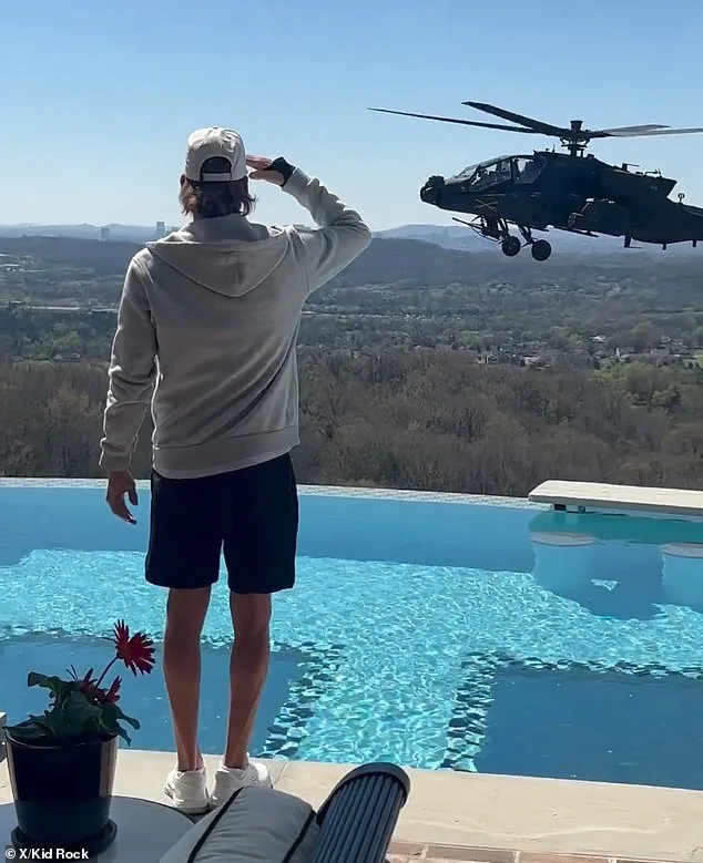 Kid Rock's Spectacular Helicopter Display at White House Replica Sparks Political Statement, Mocking California Governor