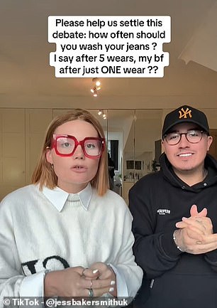 Experts warn frequent jeans washing ruins fabric and wastes water.