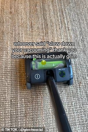 Experts warn homeowners to spend 30 seconds cleaning each square metre for effective vacuuming.