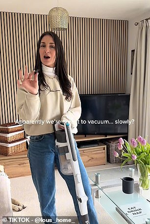 Experts warn homeowners to spend 30 seconds cleaning each square metre for effective vacuuming.