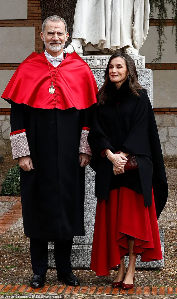 Queen Letizia of Spain's Red Ensemble at Alcala University
