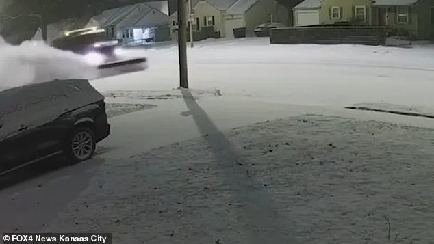 Snow Plow Speeds Down Residential Street in Kansas City, Raising Safety Concerns