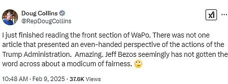 Veterans Affairs Secretary Doug Collins Critiques Mainstream Media Bias