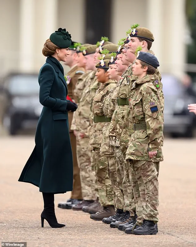 Princess Kate Dazzles in Green Coat Dress and Shamrock for St. Patrick's Day