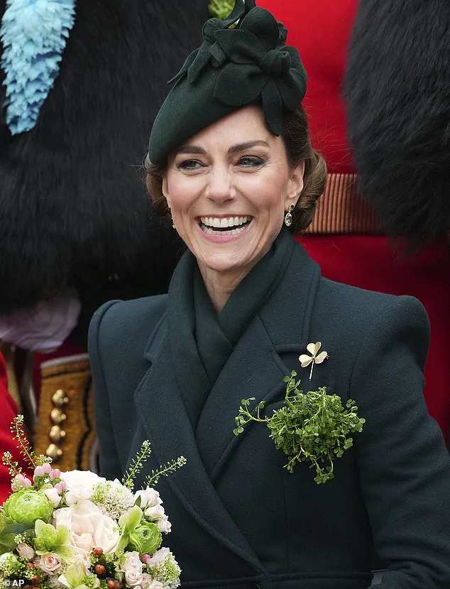 Princess Kate Dazzles in Green Coat Dress and Shamrock for St. Patrick's Day